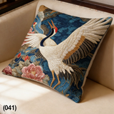 45x45cm Soft Throw Pillow (7 Styles) Printed Chinese Crane Painting Throw Cushion