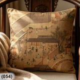 45x45cm Throw Pillow (8 Styles) Printed Chinese Along the River During the Qingming Festival Painting Cushion