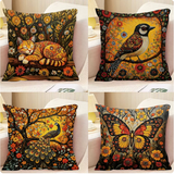45x45cm Soft Throw Pillow (4 Styles) Printed Western Style Painting Throw Cushion