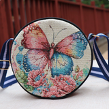 Adjustable Strap (193) Jacquard Embroidery Handbag with Zipper