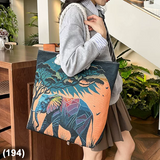 Elephant (194) Jacquard Embroidery Shoulder Bag Tote Bag