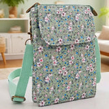 (225) Cotton Ditsy Floral Pattern Mobile Phone Crossbody Bag (2 Colours)