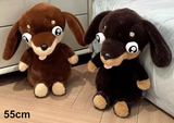 (282) Plush Fluffy Dachshund Sausage Dog 55cm Soft Toy (2 Colours)