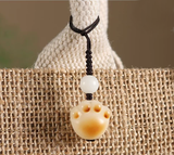 Handcraft Engraved Bodhi Seed Pet Cat Dog Paw (120) Mobile Phone Charm Car Hanging Ornament