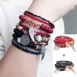 Fashion Accessories (128) Unisex Multi-Layered Bohemian Ethic Beads Bracelet Bangle