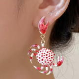 Accessories (20) Stud Earrings Red Crab