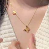 Accessories (142) Adjustable Gold Colour Necklace Double Butterfly