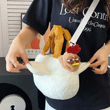 Plush Chicken Crossbody Bag Purse