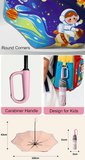 Round Corners 100cm Folding Umbrella for Kids Manual Open & Close