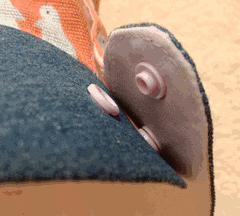 Wide Brim Summer Sunhat (Orange Penguin Print) Cotton Linen + Denim Handmade Hat 手造帽子太陽帽/遮陽帽/防曬帽 (橙色企鵝圖案)
