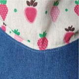 12cm Big Brimmed Summer Sun Hat with / without Ponytail Opening (Strawberries Print) 闊邊太陽帽/遮陽帽/防曬帽 (草莓/士多啤梨圖案)