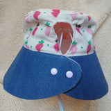 12cm Big Brimmed Summer Sun Hat with / without Ponytail Opening (Strawberries Print) 闊邊太陽帽/遮陽帽/防曬帽 (草莓/士多啤梨圖案)