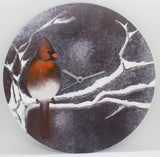 Wall Clock 30cm Round Original Acrylic Painting Red Bird 手繪掛牆時鐘