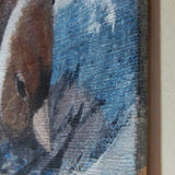 Bathing Sparrow Original Acrylic Painting Bird on canvas board