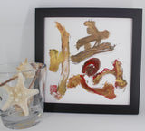Framed Hand-written Colourful Chinese Calligraphy "Reminiscence" Wall Art Home Decor