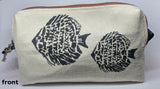 Hand-Printed Silhouette Stencil Art (Aquarium Freshwater Fish Discus) Original Design Accessory Organizer, Zipped Storage Bag, Block Pouch