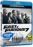 Fast & Furious 7 Blu-Ray (2015) (Region Free) (Hong Kong Version) Extended Edition