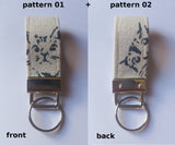 Handmade Key Fob Cute Cat Hand-painted Simple Stencil Art