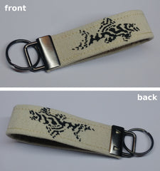 Zebra Pleco (L236) Freshwater Aquarium Tropical Fish Hand-made Key Fob Hand-printed Stencil Art
