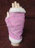 Autumn/Fall Winter Fingerless Gloves (Light Purple Corduroy + Faux Sherpa) 秋冬露指手套 (淺紫色燈芯絨+羊羔絨)