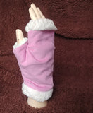 Autumn/Fall Winter Fingerless Gloves (Light Purple Corduroy + Faux Sherpa) 秋冬露指手套 (淺紫色燈芯絨+羊羔絨)