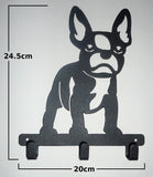 Stylish Metal Art Decor Wall Mounted Key Hook Hanger (French Pit Bulldog)