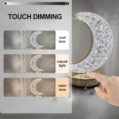 (003) Portable Type-C USB Wireless Crescent Moon 3 Way Dimmable Touch Night Light