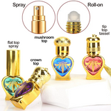 5ml Refillable Electroplated Glass Perfume Roll-on Container Spray Atomizer (006) Heart Shape