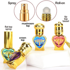 5ml Refillable Electroplated Glass Perfume Roll-on Container Spray Atomizer (006) Heart Shape