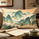 60x40cm Machine Washable Cushion (5 Styles) Printed Chinese Calligraphy Landscape Painting Throw Pillow