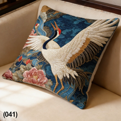 45x45cm Soft Throw Pillow (7 Styles) Printed Chinese Crane Painting Throw Cushion