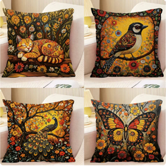 45x45cm Soft Throw Pillow (4 Styles) Printed Western Style Painting Throw Cushion