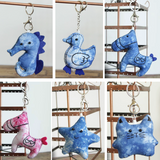 Handmade Tie-Dye Bag Charms (185) Sea Horse Duck Starfish Cat (6 Styles)