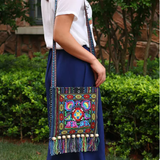 Tribal Ethic Stitch Unisex Crossed Body Bag with Tassel (187) Handmade