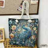 Peacock (197) Jacquard Metallic Thread Embroidery Shoulder Bag Tote Bag