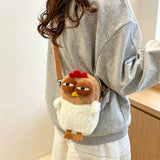 (204) Mini Plush Chicken Rooster Crossed body Bag Purse