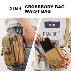 (215) Mens 2 in 1 Waist Bag Crossbody Bag with Detachable Adjustable Strap (5 Colours)