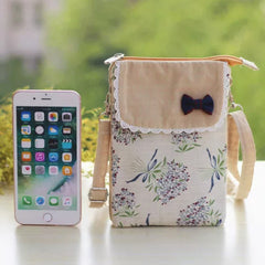 (224) Cotton Mobile Phone Cellphone Holder Crossbody Bag (3 Colours)