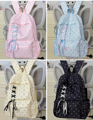 (235) Teenager Lightweight Dot Pattern Backpack (4 Colours)
