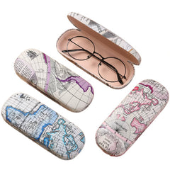 (247) PU Map Illustration Protective Clamshell Optical Glasses Sunglasses Eyewear Case (4 Colours) (Copy)