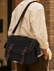 (255) Canvas Cotton Messenger Bag Shoulder Bag Crossbody Bag (4 Colours)