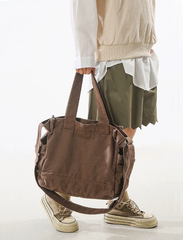 (257) Unisex Canvas Cotton Messenger Bag Shoulder Bag Crossbody Bag (6 Colours)