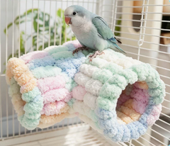 (266) L Shaped Tunnel for Small Pet Birds with Inner Supporting Frame Keep Warm Winter (3 Colours)