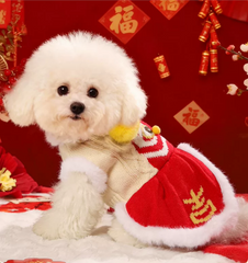 (270) Chinese New Year CNY Red Knitted Costume Small and Medium Cats Dogs