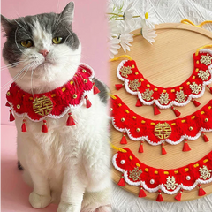 (279) Happy Wedding Chinese Traditional Style Knitted Acc Small and Medium Cats Dogs (3 Styles)