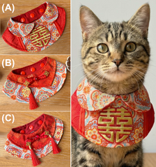 (281) New Traditional Chinese Style Collar Bibs for Cats Dogs (3 Styles)