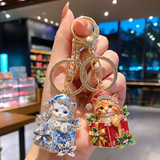 Accessories (106) Cat in Christmas Present Box Keychain Bag Acc