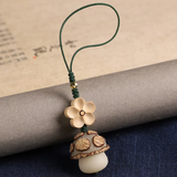 Handcraft Engraved Bodhi Seed Mushroom (119) Mobile Phone Charm Car Hanging Ornament