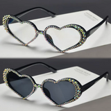 Accessories (178) Heart-Shaped Sunglasses Sun Glasses with Rhinstones (4 Colours)