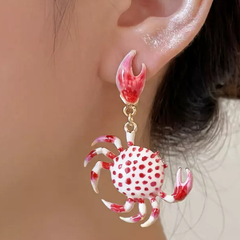 Accessories (20) Stud Earrings Red Crab